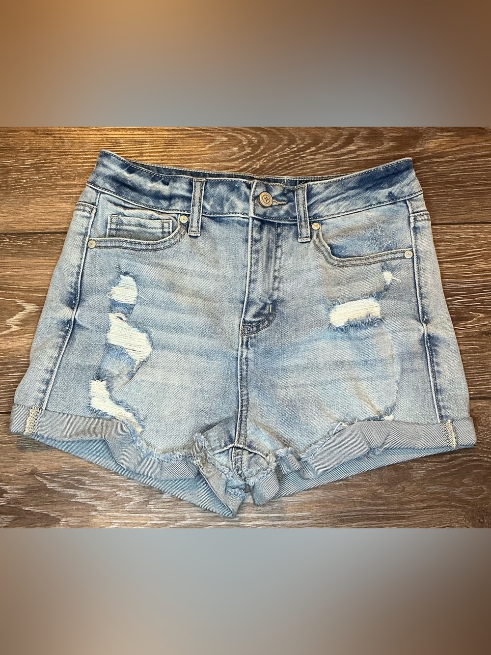 Altar’d State Distressed Denim Shorts Size 25